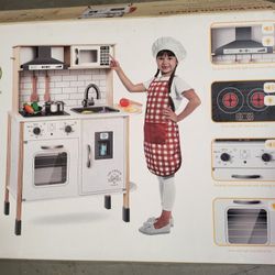 Play Kitchen For Kids With Toy Food And Cookware Accessories