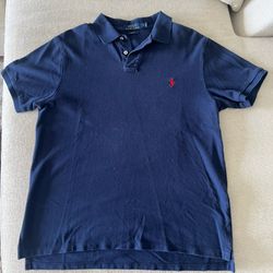 Polo Ralph Lauren Navy Blue Collared Shirt Size XL SLIM FIT