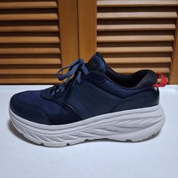 Hoka Bondi L Leather U Moonlit Ocean/ Nimbus Cloud Cushioned Sneaker * Size: 7.5