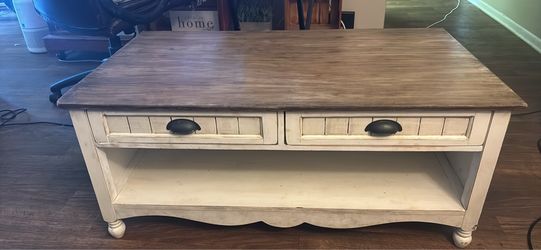Farmhouse Coffee Table with Drawers