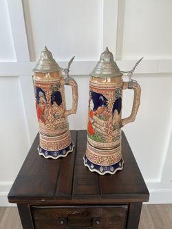 Vintage German Beer Steins w/Musical Box