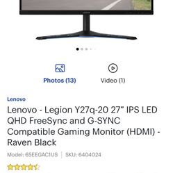 165 Hz Legion Gaming Monitor | 2 Samsung Curved Monitors 144hz 