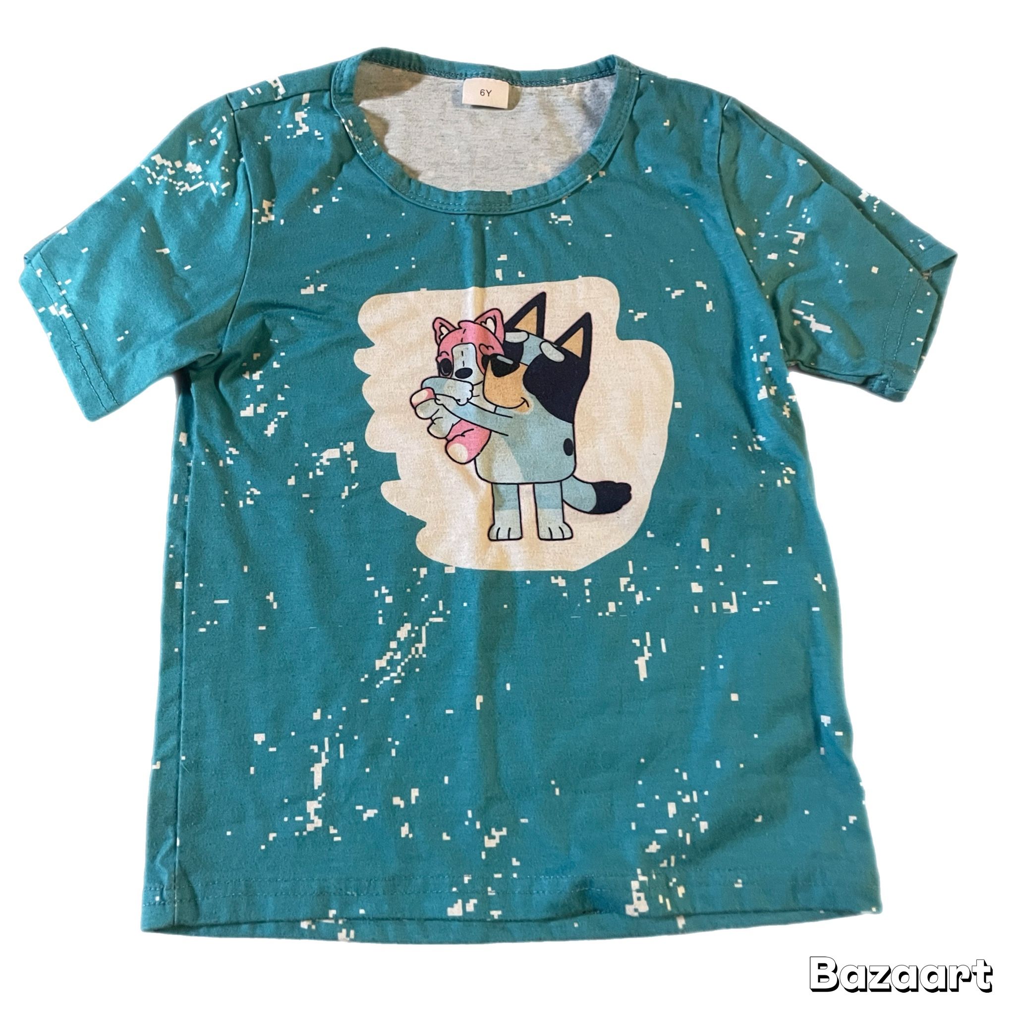 Sz 6 Girls Bluey Hug Blue Tshirt