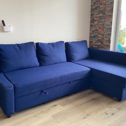 Cozy Reversable Blue Sleeper Sectional