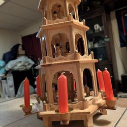 1980s German Made Christmas Pyramid Carousel 