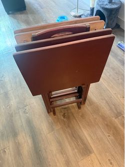 Modern Walnut TV Trays