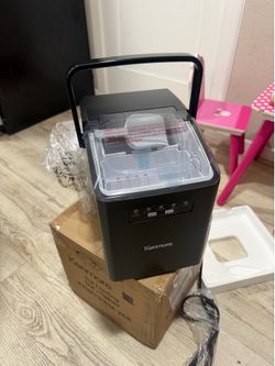 New Kenmore Countertop Ice Maker Machine, Portable Self-Cleaning Ice Maker, 26 lb/24H, 2 Sizes Bullet Ice Cubes, Fast Ice in 6 Minutes, Ice Scoop and 