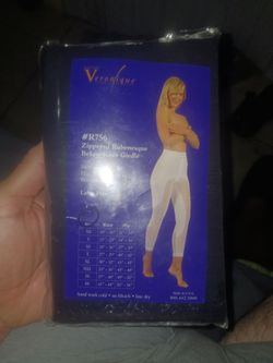 Veronique Zippered Rubenesque WHITE Below-Knee Girdle #R756 Size L