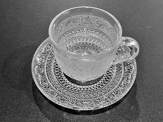 $25 NEW Crystal Tea Set (6 Cups + 5 Saucers)