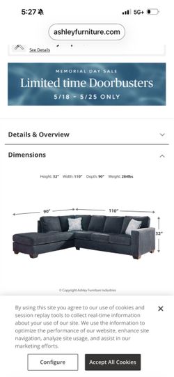 Ashley Furniture Dark Gray Sectional