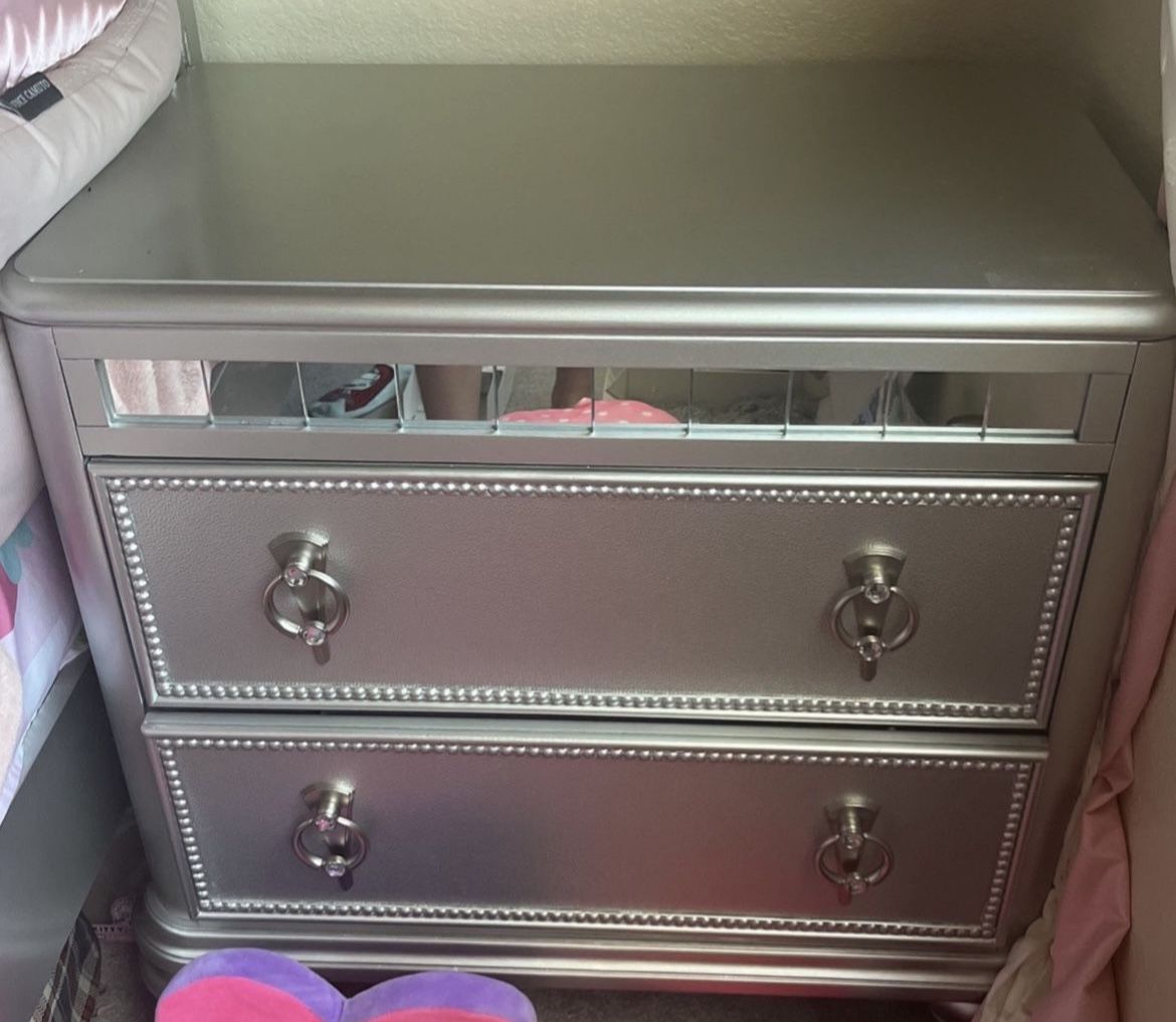 Silver Nightstand! Side Table 