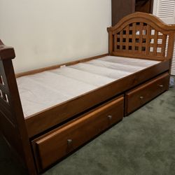 Twin Bed/Bunk Bed Frame With Storage