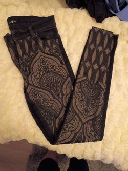 7 For All Mankind Printed Skinny Jeans