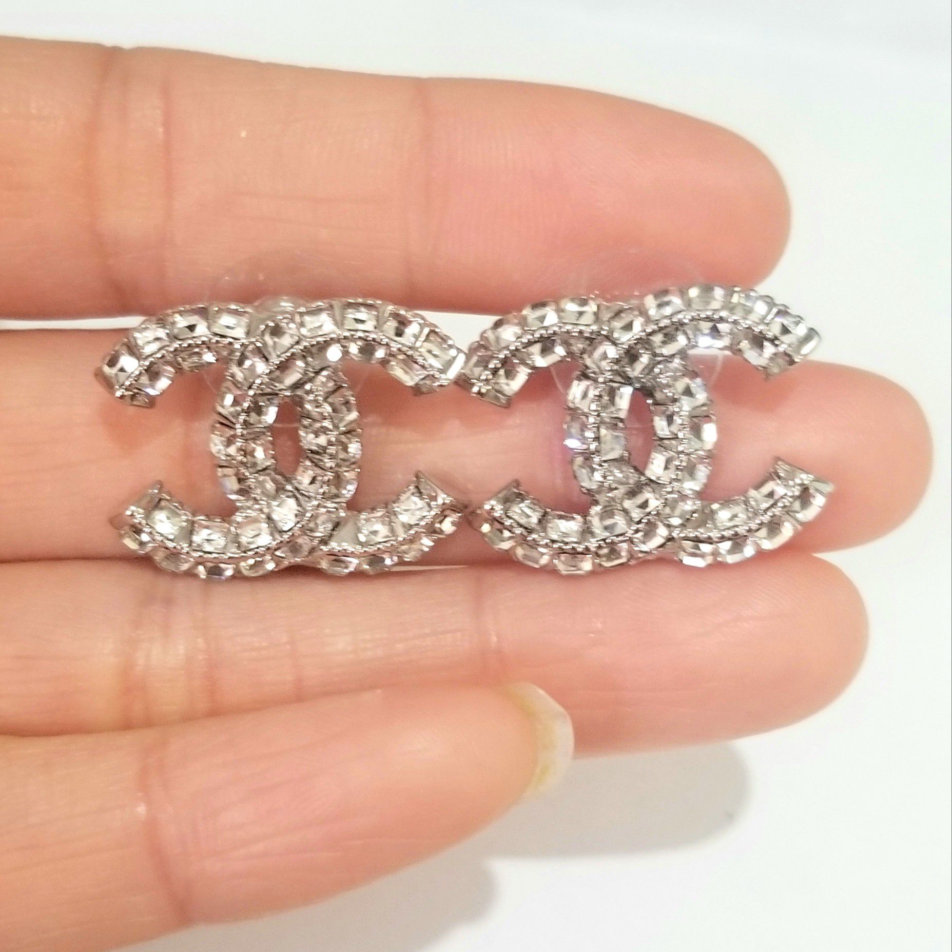 Cz diamond studs earrings silver