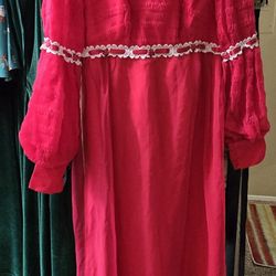 Vintage 60's Tafitta Pink Dress Bridgerton Sz Small Xsmall