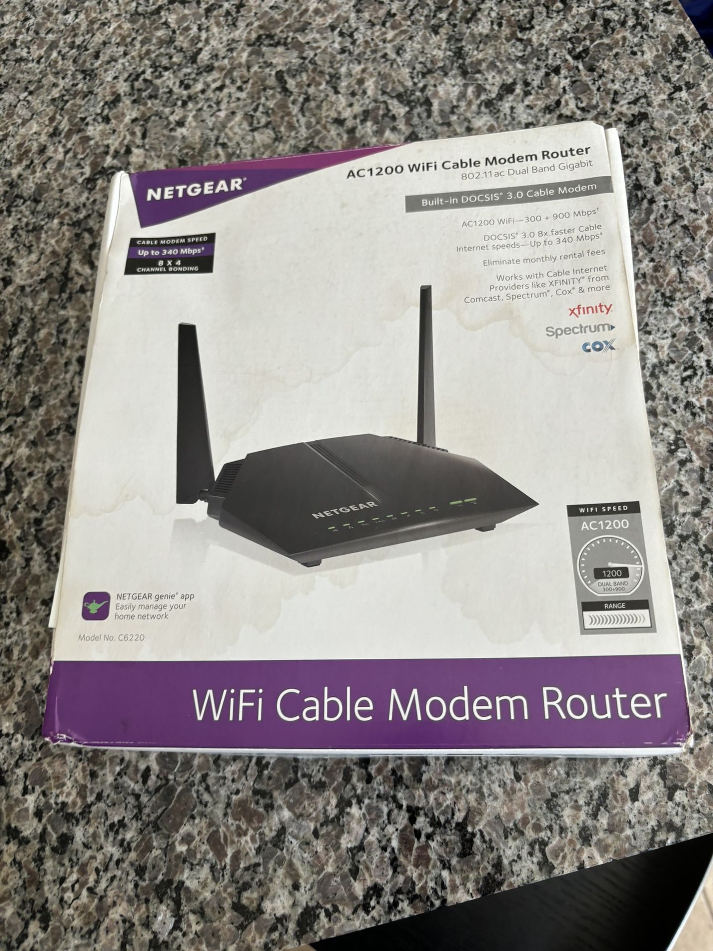 Netgear WiFi Cable Modem Router- Model C6220