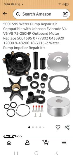  Water Pump Repair Kit Compatible with Johnson Evinrude V4 V6 V8 75-250HP Outboard Motor Replace  00 9-48200 18-3315-