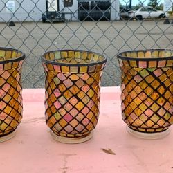Stained Glass Candle Vase