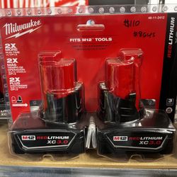 Milwaukee M12 12-Volt Lithium-Ion XC Extended Capacity 3.0 Ah Battery Pack (2-Pack)