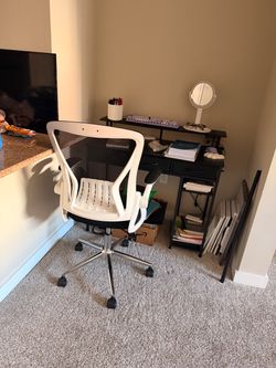 White Mesh Office Chair with Chrome Base