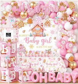 Christmas Gingerbread Baby Shower Decorations