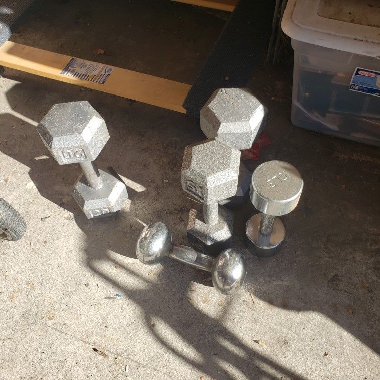 Weights Dumbbells Fitness 5, 10, 15, and 20(×2) Lbs.