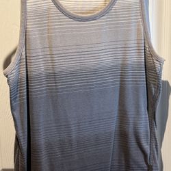 Micros  men's gray athletic tank top with a gradient design. Size Small