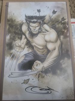 Wolverine print signed by artist w COA