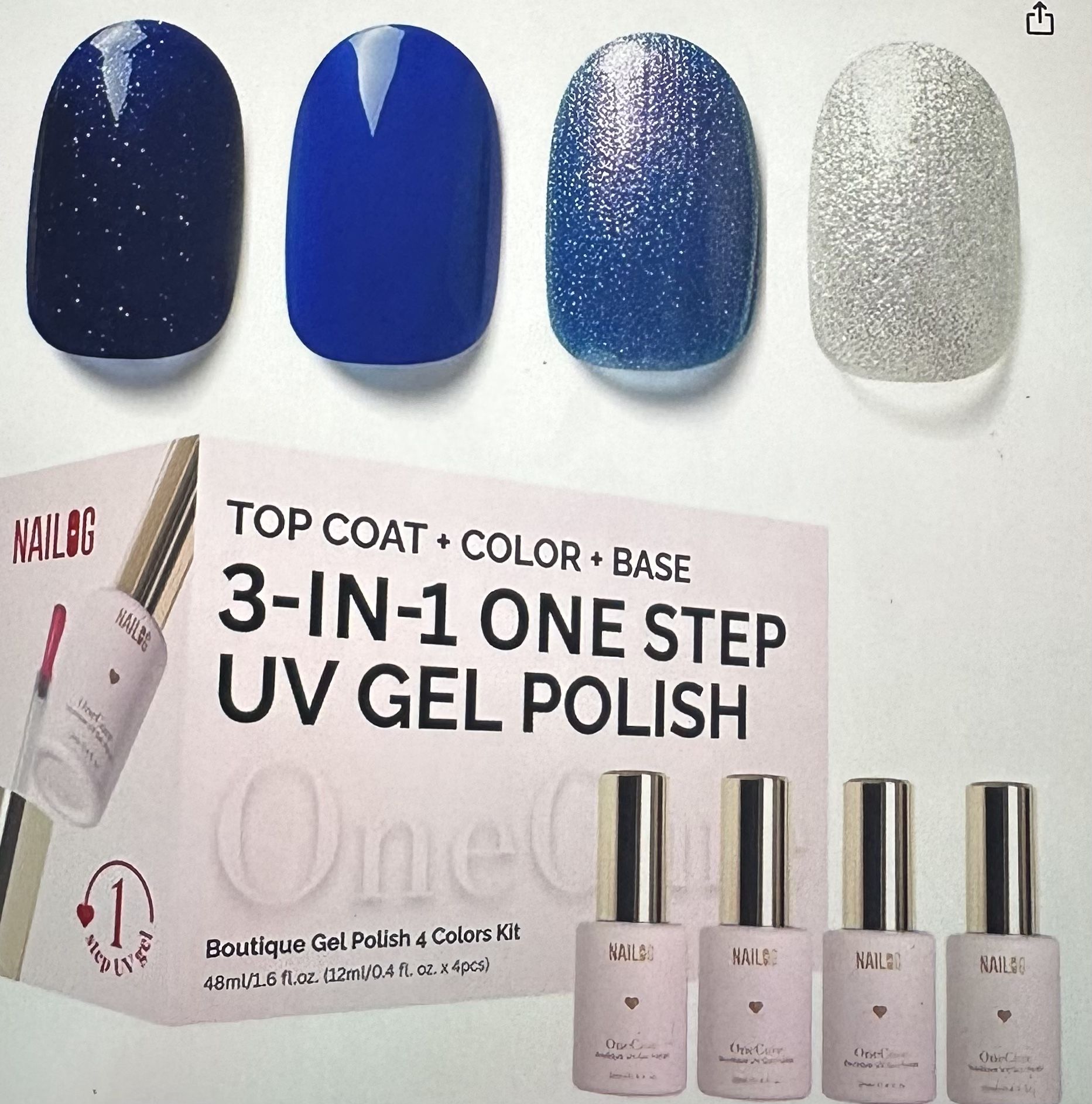 3 In 1 One Step Gel Nail Polish Set Of 4