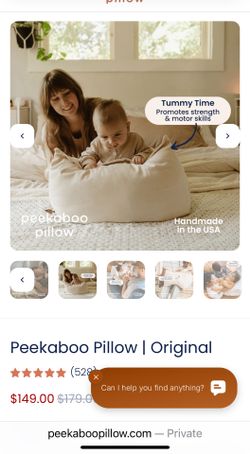 Peekaboo Pillow NWOT! Perfect Condition!