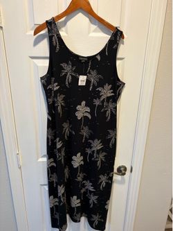 Brand New J.Jill Black & white Palm Tree bohemian beach dress NWT women’s size L