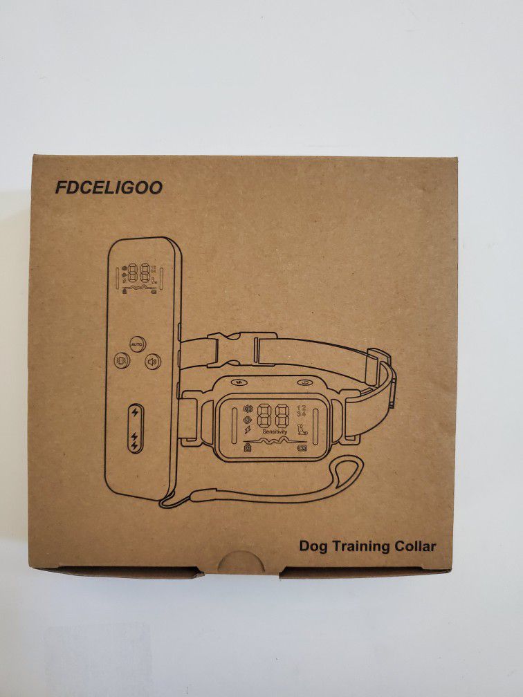 FDCELIGOO Dog Shock Collar, Dog Training Collar with Automatic No Barking Mode and Replacement Strap, Dog Bark Collar with Remote 2600Ft and 4 Trainin
