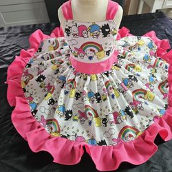 New Girls Spring Hello Kitty Sanrio and Friends Custom Made Birthday Dress Size 2/3