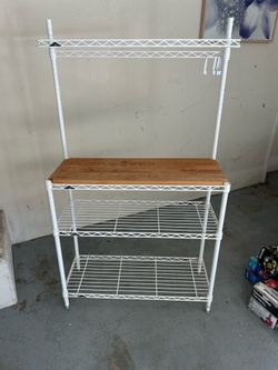 InterMetro Bakers Rack w/ butcher block