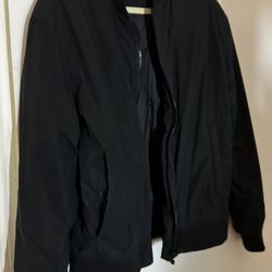 Zara Man Black Nylon Bomber Jacket Medium