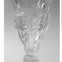 Shannon by Godinger Crystal 15 3/4" In Contessa Large Flower Vase Mint STUNNING