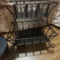 FOR SALE: 2-Tier Decorative Metal Storage Stand