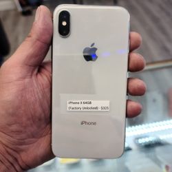 Apple iPhone X 64GB In Silver (Factory Unlocked)