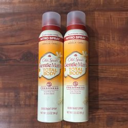 Old Spice Gentle Man’s TOTAL BODY From PIT To TOE & Down Below Deodorant Spray; Aluminum Free: 3.5 oz Each (2 For $18)