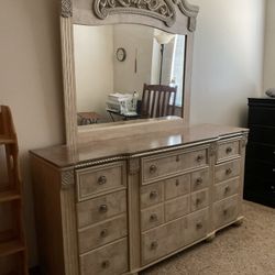 dresser and mirror 