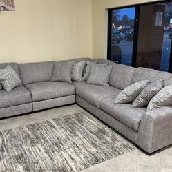 Ashley Parchement Sectional Sofa Couch 