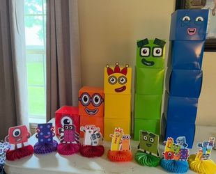 Number blocks party decorations