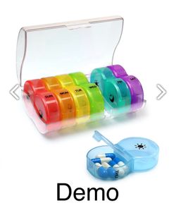 Weekly AM/PM Pill Box Daily Pill Organizer (Twice-a-Day) Fish Oil/Vitamin/Supplement with Dust-Proof Box BPA-Free(Rainbow)