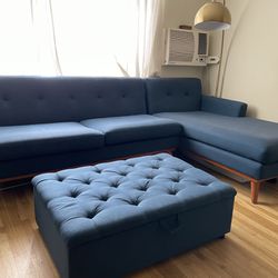 Teal Section Couch 