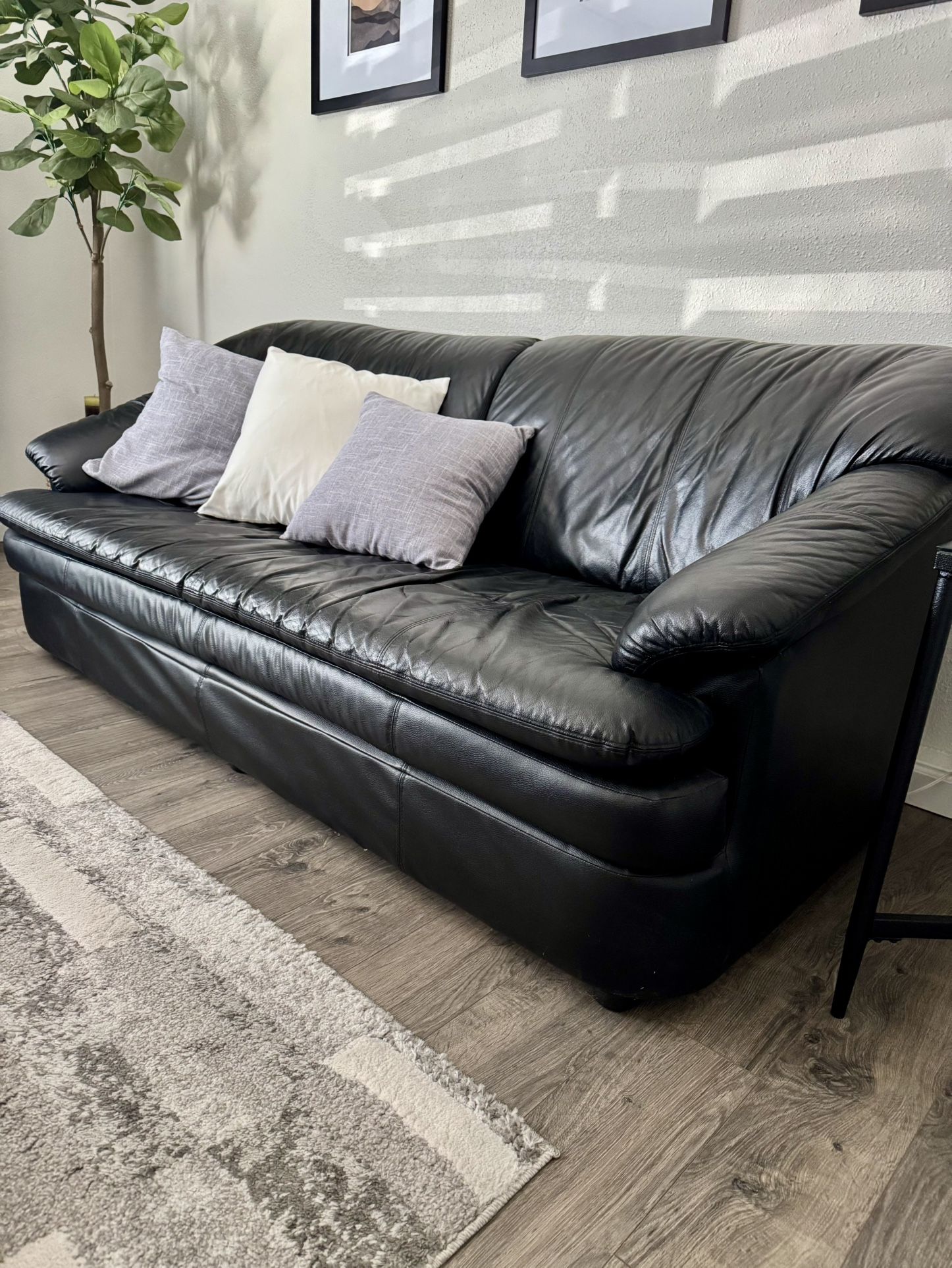 2 Black Leather Couches!!
