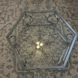 Hexagonal Glass Table 
