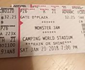 Two Monster Jam tickets