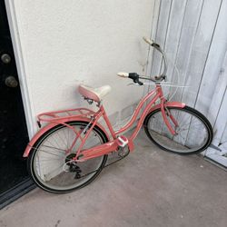 Pink Beach Cruiser Bike 