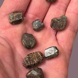 Garnets Almandine. All 8 Shown. Gemstones Crystals Rocks Minerals