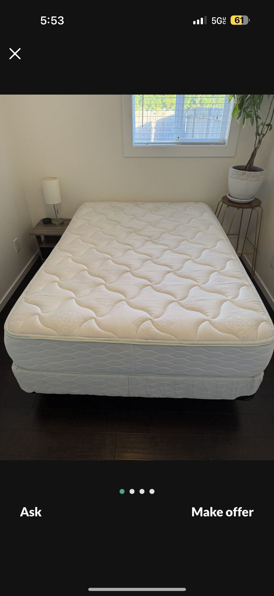 Full Mattress/box Spring/metal Frame (like New)